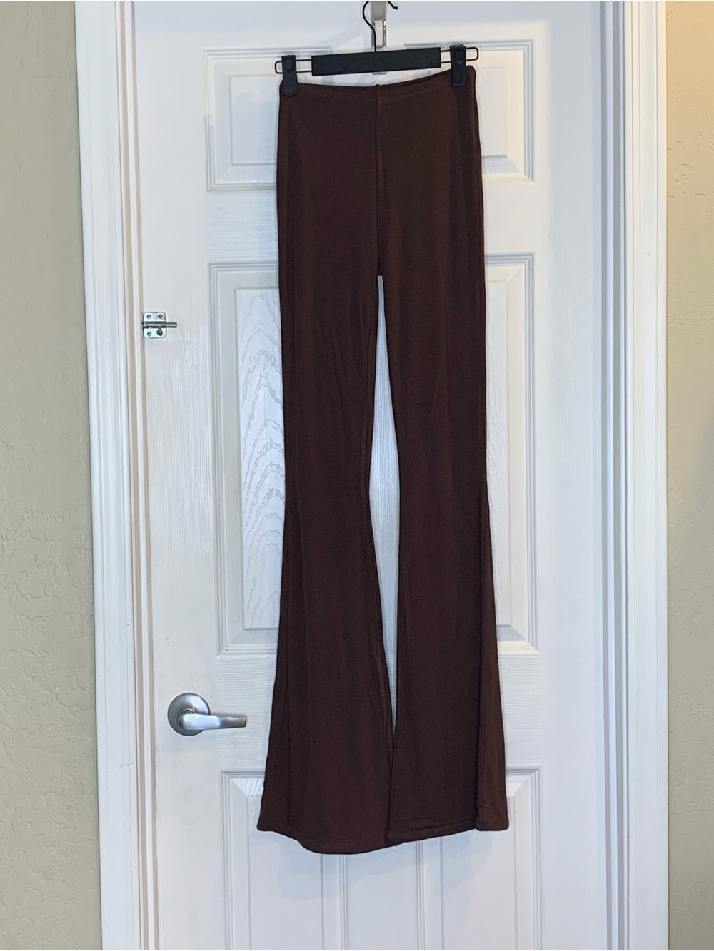 Naked Wardrobe High Waisted Wide Leg Flare Leggings Brown Size XS